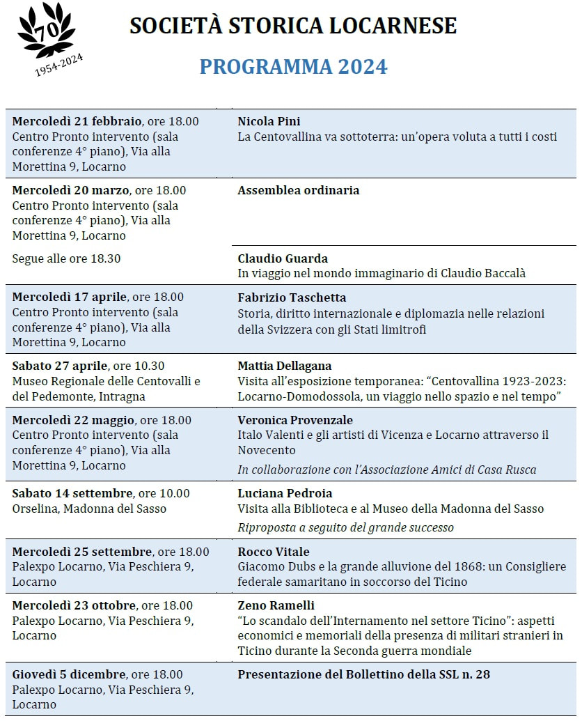 Programma - Società storica locarnese
